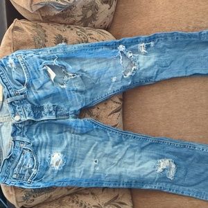 Hollister Denim Ripped Blue Jeans 100% Cotton